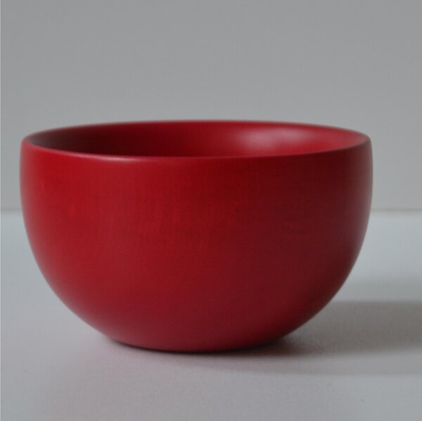 Hand-turned Solid Wood Bowl � 10xh 06 cm for Fruit Salad, Ice Cream, Dip, Appetisers Red