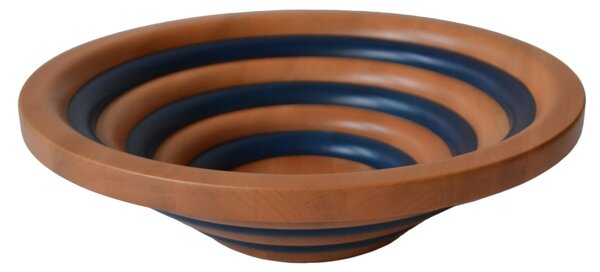 Centre Piece Fruit Bowl, Salad Bowl ARENA Bicolor � 42xh 12 cm with Solid Lime Wood, Each Ring Individually Hand-Turned Multicolour