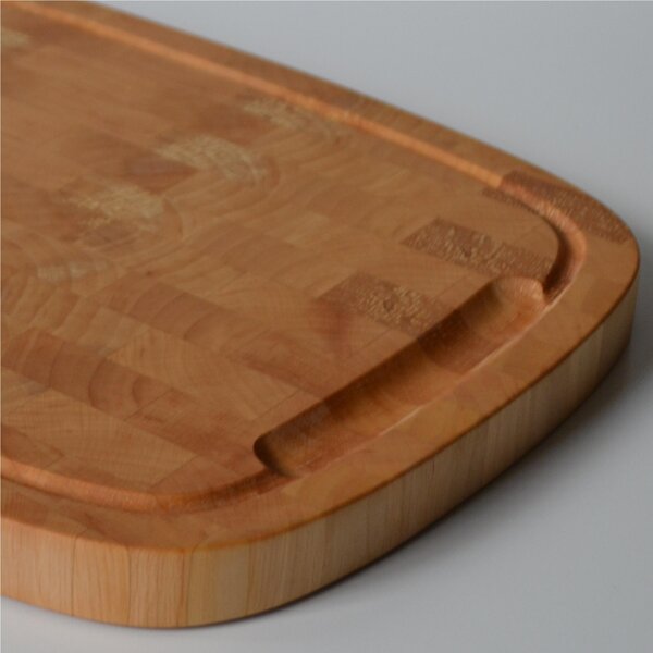 Oval Alder Wood Cutting Board 46x30xh2.5 cm with Block Construction