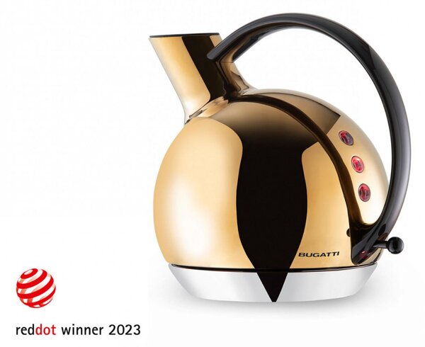 Electric Kettle, GIULIETTA Shuts Off Upon Boiling, Dimensions 23.5xh21 cm - 1.2 Lt, PVD Finish in Polished Gold Colour