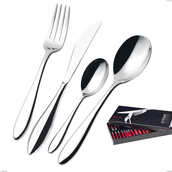 24 Piece Cutlery Set in Box Gallery Fresco Bugatti, 18.10 Stainless Steel Polished Chrome, 13 mm Thickness