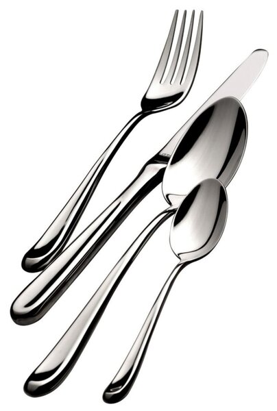 24-Piece Cutlery Set in Wenge Wood Case Futura Lucido Bugatti, 18.10 Polished Chrome Stainless Steel