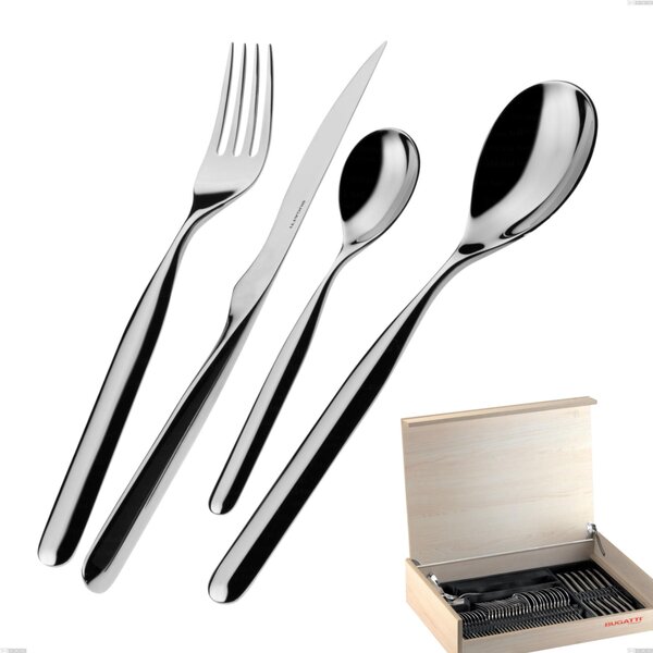 Madeira 49 Pieces Cutlery Set Vidal Bugatti, 18.10 Polished Chrome Stainless Steel