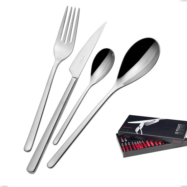 24 Piece Cutlery Set in Box Gallery Synthesis Bugatti, 18.10 Polished Chrome Steel