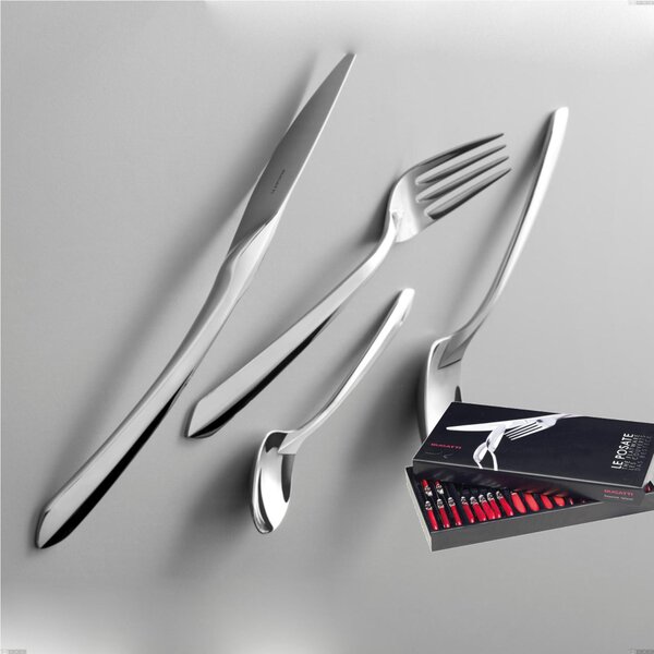 24 Piece Cutlery Set in Box Gallery Aphrodite Bugatti, Polished Chrome Steel 18.10