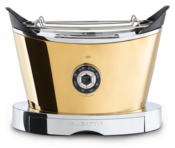 Volo D�vor� Designer Toaster with 4 Functions: BROWNING up to 6 Levels Dimensions 32x20h 30 cm Gold Colour PVD Gloss Finish