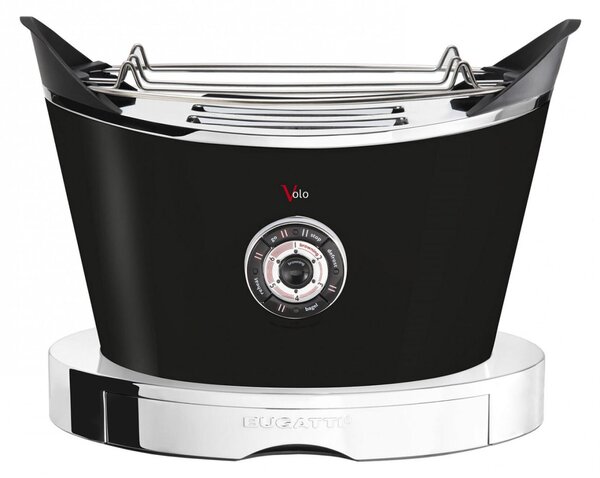 Volo D�vor� Designer Toaster with 4 Functions: BROWNING up to 6 Levels, Dimensions 32x20h 30 cm, Matte Black Colour