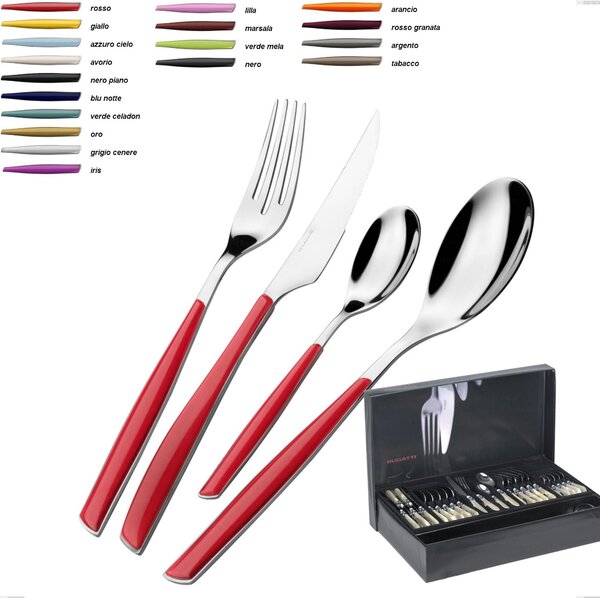 Boxed Set of 50 Glamour Bugatti Cutlery Pieces, 18.10 Stainless Steel with SAN Handle