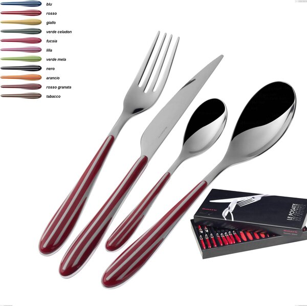24 Piece Cutlery Set in Box Gallery Zebra Bugatti, 18.10 Steel with SAN Handle: Zebra Bugatti