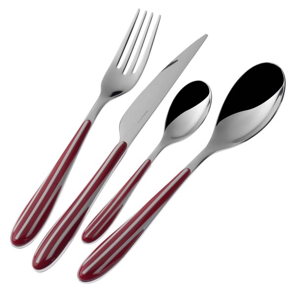 24 Piece Cutlery Set in Box Gallery Zebra Bugatti, 18.10 Steel with SAN Handle: Zebra Bugatti