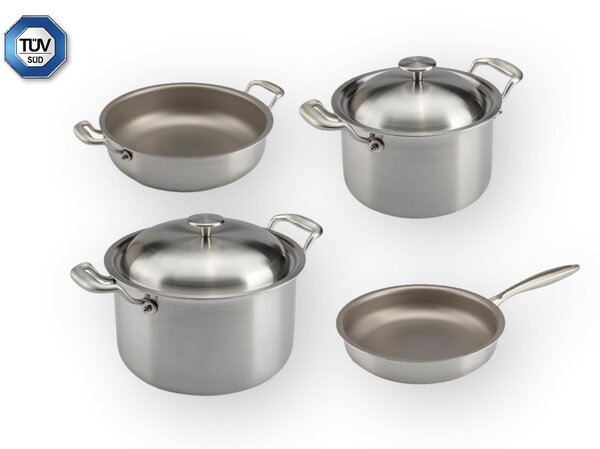 8-Piece Titanium Cookware Set TRITANIA ZERO-TOXIC, Zero Nickel with 100% Solid Titanium Cooking Surface