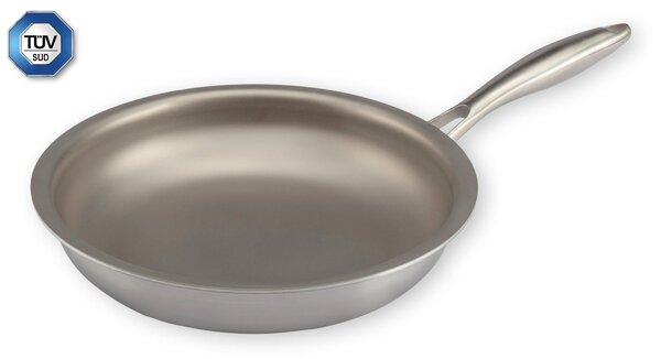 100% Titanium TRITANIA ZERO-TOXIC Frying Pan, Nickel-Free Solid Titanium Cooking Surface, 26x h6 cm with Lid Included