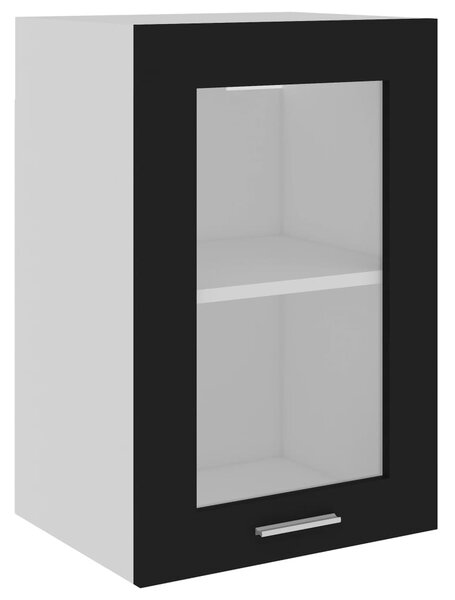 Hanging Glass Cabinet Black 40x31x60 cm Engineered Wood