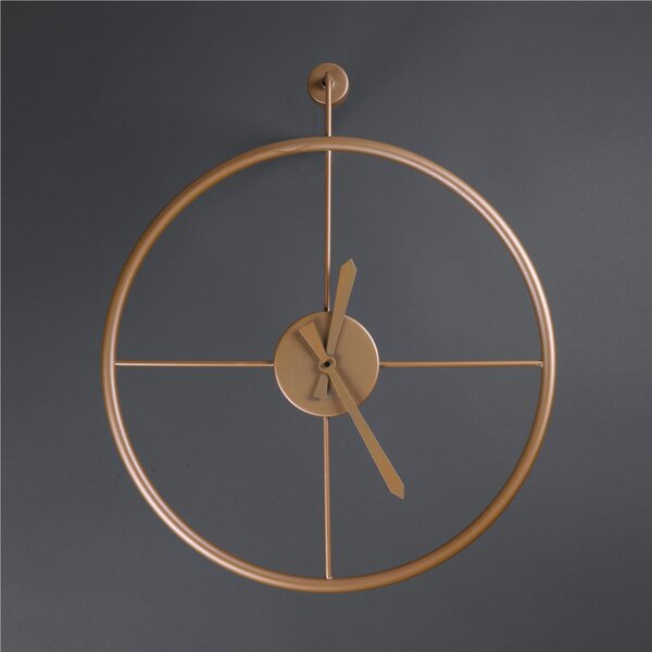 Metal Wall Clock FIRENZE Dimensions 60 x h 70 cm Gold Hands, Numberless Metallic Gold Colour