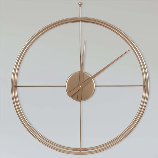 Modern Wall Clock BIG ESSENZIALE Large Size 90 cm Gold Hands Laser Cut with Two-component Gold Paint