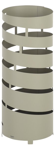 Modern Design Umbrella Stand POP SPIRALE Laser-Cut Metal Structure Size 20xh 49 cm with Raised Feet and Water Collection Tray Pastel Dove Grey