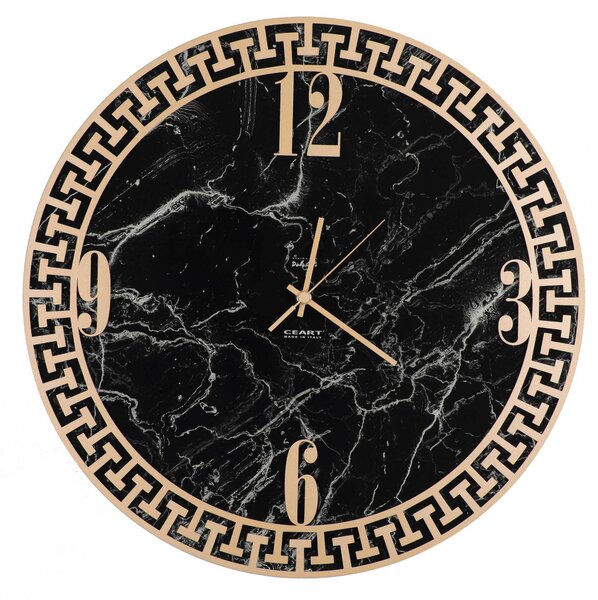 Marbled Glass Structure with GRECO NERO Marble Application Dimensions 45xh 45 cm GOLD Hands Veined Black Marble Colour