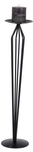 Wrought Iron Floor Standing Candle Holder, Stylised Design, Matte Black, Dimensions 20x20x H 90 cm