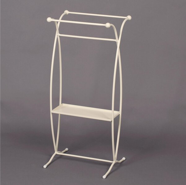 Wrought Iron Towel Rack Dimensions 38x30xh80 cm - Weight 4 kg Classic Style Bathroom Line Cream White