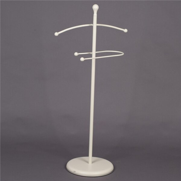 Wrought Iron Valet Stand for Hanging Clothes, Classic Style, Dimensions 51x32xh 110 cm, PASTEL IVORY - CREAM Colour