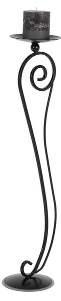 Wrought Iron Floor Standing Baroque Candle Holder, Size 20x24x H 95 cm, Candle Holder Diameter 19.5 cm, Baroque Style, Pastel Black