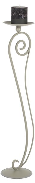 Wrought Iron Floor Candlestick, Baroque Candle Holder h 109 cm Dimensions 20x28x h 109 cm Candle Holder Diameter 19.5 cm Baroque Style Pastel Dove Grey