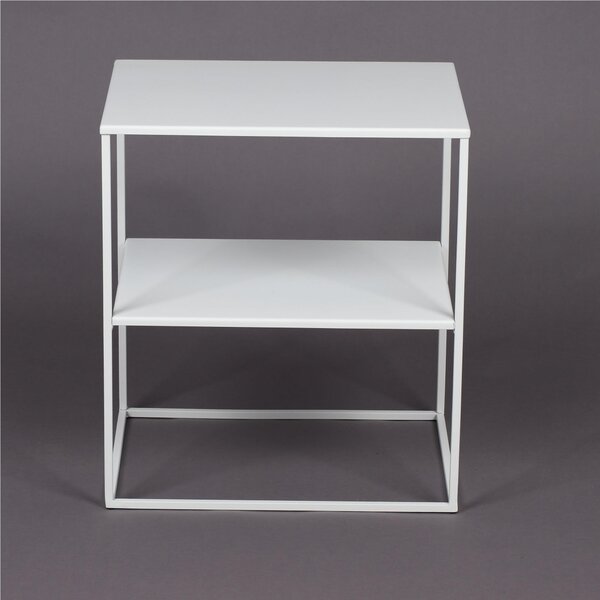 Rectangular Coffee Table Minimalist Design 2 Tiers Dimensions 45x35x50 cm - Weight 6.8 kg Minimal Style Linea Bagno Pastel White