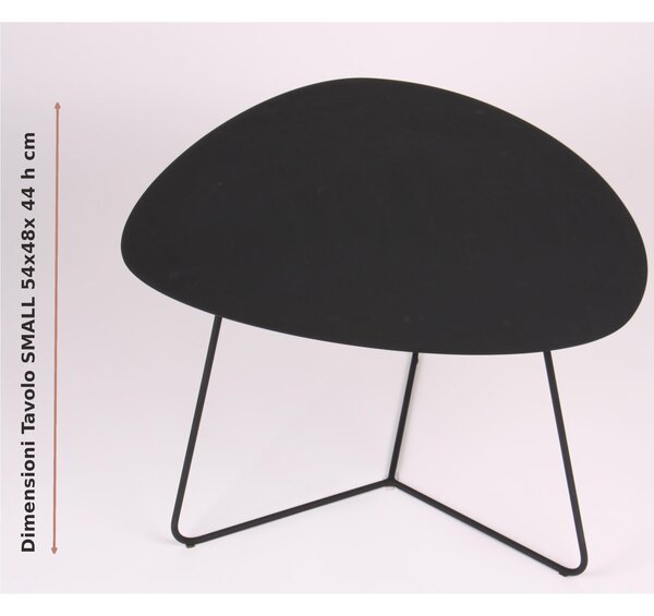 Oval-shaped SMALL Modern Design Coffee Table Dimensions 54x48x44 cm - Weight 6.8 kg Modern Style Pastel Black Colour