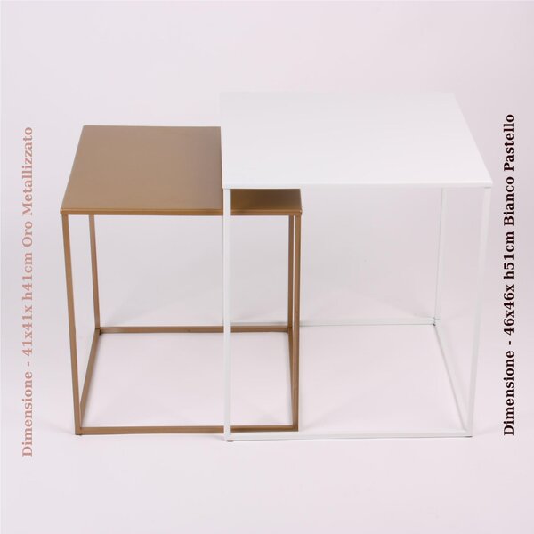 CUBO Modern Design Coffee Table Size 41x41x H 41 cm - Weight 3.8 kg Modern Style Metallic Gold Colour