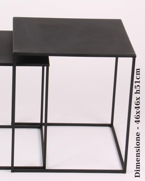 CUBO BIG Modern Design Coffee Table, Size 46x46x51h cm - Weight 3.8 kg, Matte Black Colour