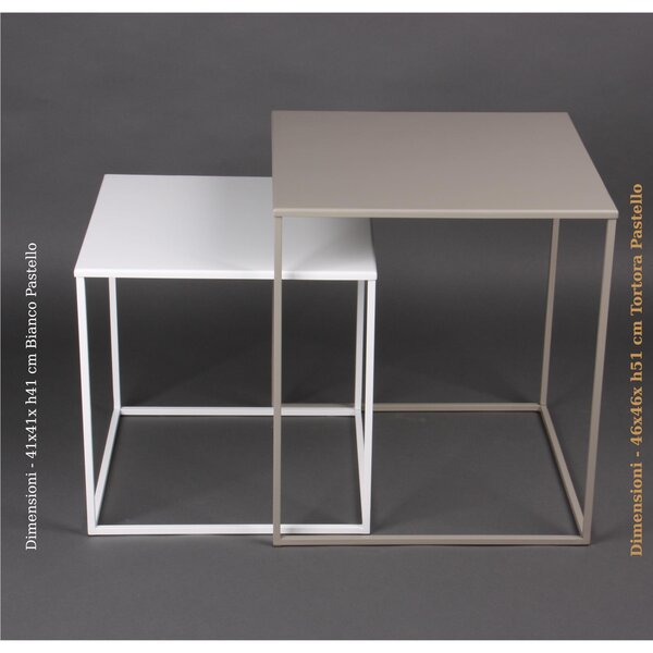 CUBO Modern Design Coffee Table, Size 41x41x H 41 cm - Weight 3.8 kg, Pastel Dove Grey Colour