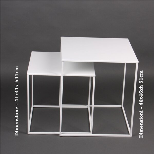CUBO Coffee Table in Modern Design, Size 41x41x H 41 cm - Weight 3.8 kg, Modern Style in Pastel White