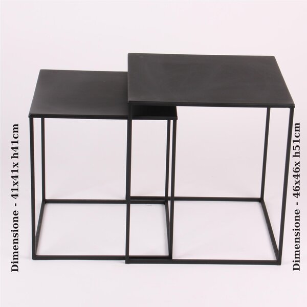CUBO Coffee Table Modern Design Size 41x41x H 41 cm - Weight 3.8 kg Modern Style Pastel Black Colour