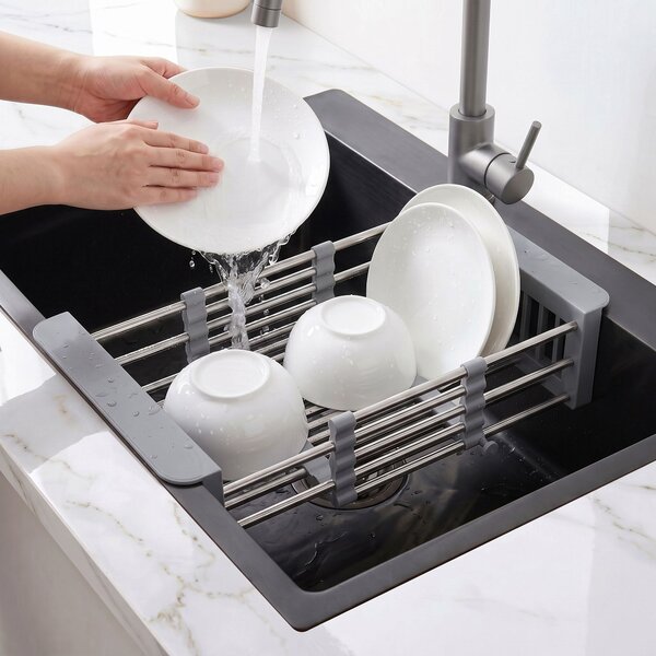 Steel sink with 3-piece accessory set REA Liam Black
