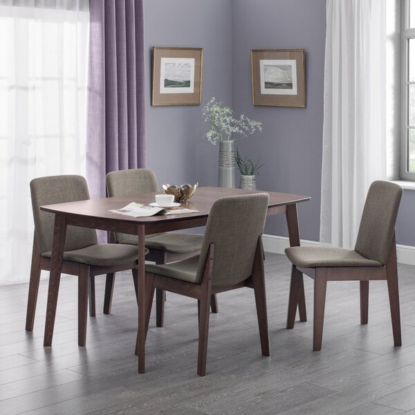 Kensington Extendable Dining Table with 4 Chairs Walnut (Brown)