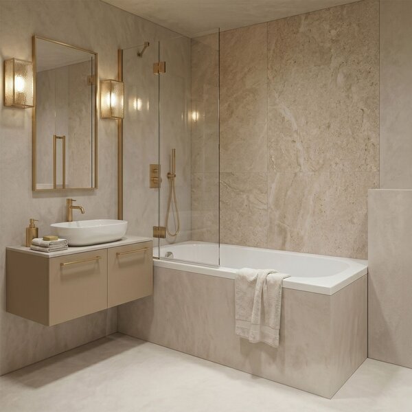 Built-in acrylic bathtub Rea Gloria 130