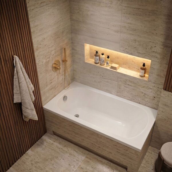 Built-in acrylic bathtub Rea Gloria 130