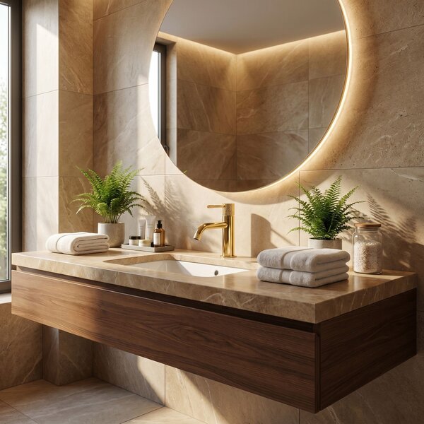 Bathroom faucet Rea Venti Gold Low