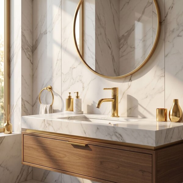 Bathroom faucet Rea Venti Gold Low