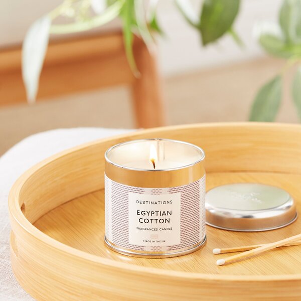 Egyptian Cotton Single Wick Candle Black and white