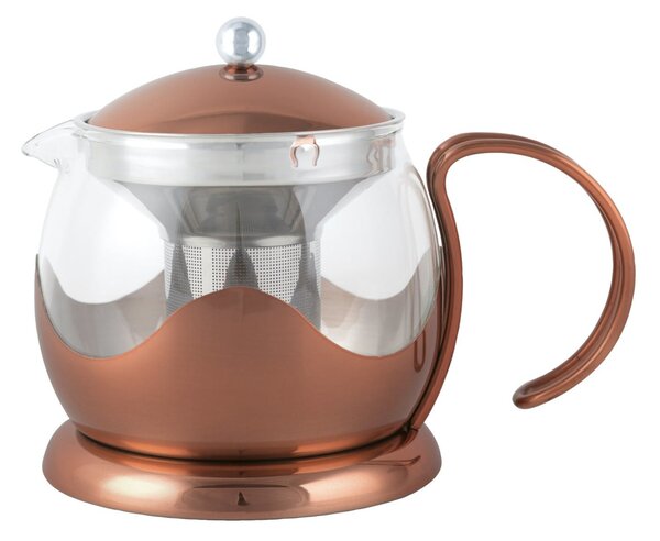 La Cafetiere Izmir Copper 2 Cup Glass Filter Teapot Brown/Silver