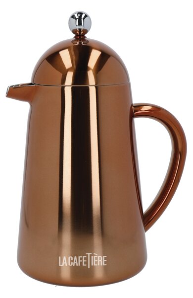 Copper 8 Cup Double Walled Cafetiere Brown