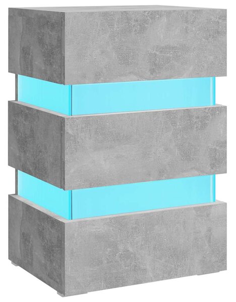 LED Bedside Cabinet Concrete Grey 45x35x67 cm Engineered Wood