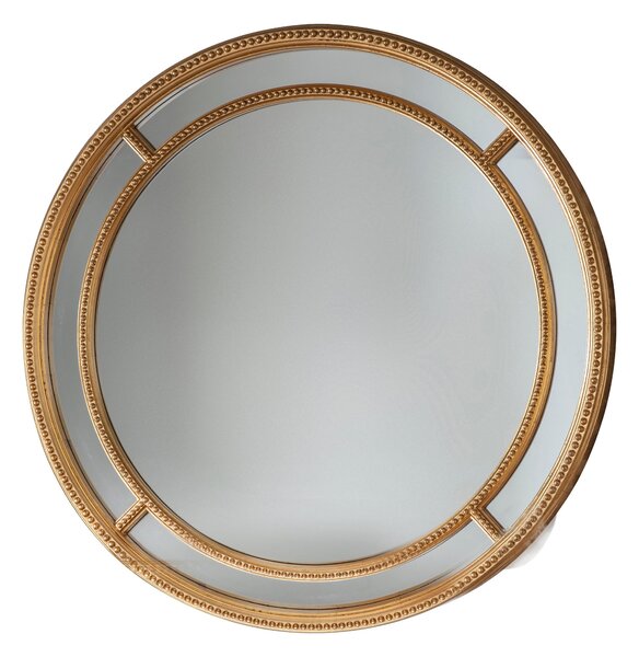 Mansfield Round Wall Mirror, Gold Effect Effect 90cm Gold