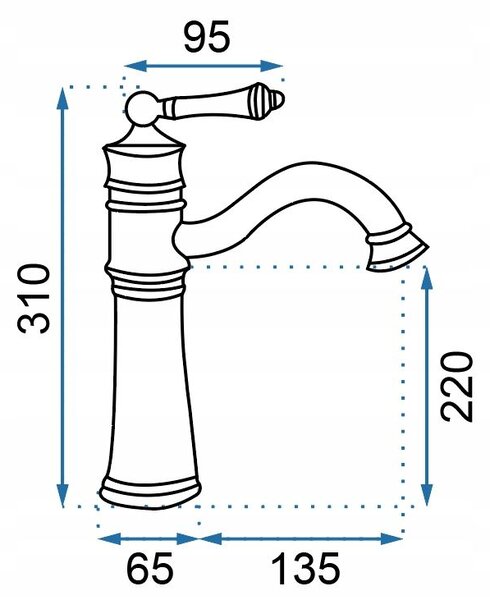 Bathroom faucet Rea Vintage Old Black High