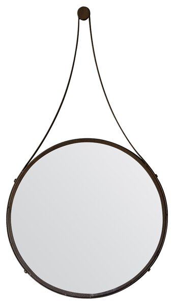 Alberton Round Wall Mirror, 51cm Brown