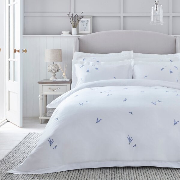 Dorma Ashmore Lavender 100% Cotton Duvet Cover and Pillowcase Set purple