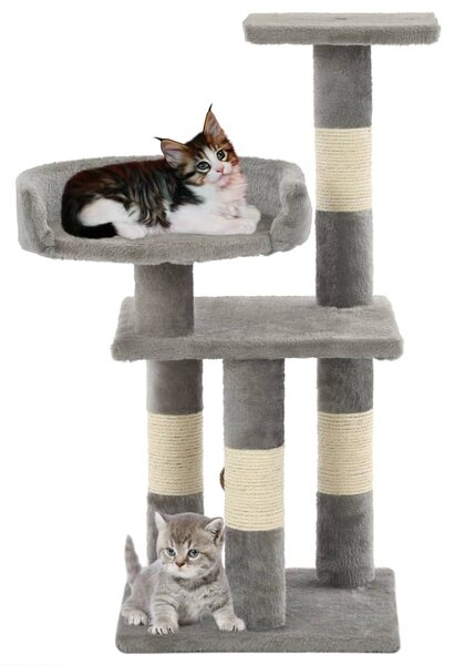 Cat Tree with Sisal Scratching Posts 65 cm Grey