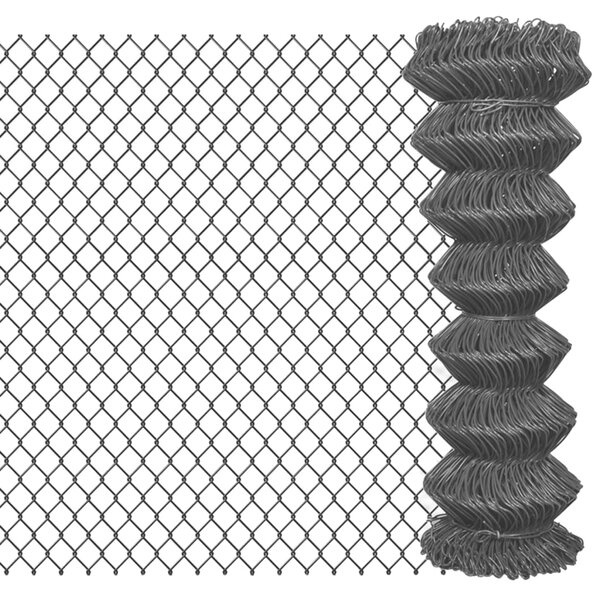 Chain Link Fence Steel 25x1.25 m Grey