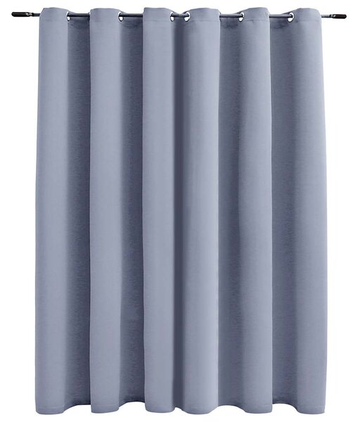 Blackout Curtain with Metal Rings Grey 290x245 cm